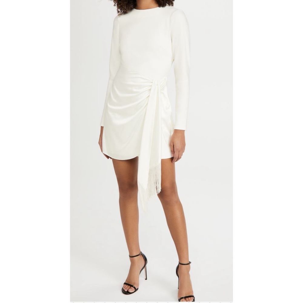 NEW Likely Yoko Fringe Tassel Mini Dress Off White Size 6